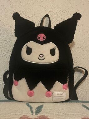 Loungefly Kuromi Fuzzy Mini Backpack
